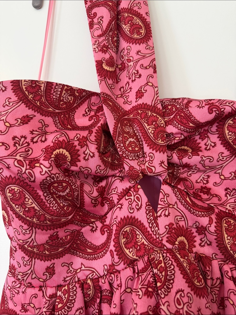 Likely Pink Paisley One-Shoulder Mini Dress Wedding Bubble Revolve 8 Medium - Picture 6 of 10